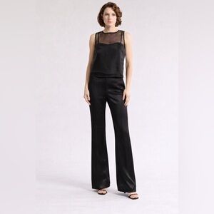 Elodie Sheer Mesh Sweetheart Bustier Top Black XS Elegant Evening Blouse